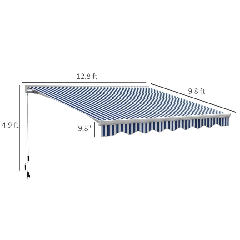 Outsunny Modern 13' x 10' Motorized Retractable Patio Deck Awning