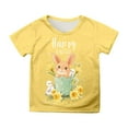 thumbnail image 2 of Toddler Baby Girl Clothes Summer Clearance Easter Print Crew Neck Pullover Tops Plus Size Loose Fit Baby Girls' Tops,Yellow,120, 2 of 5