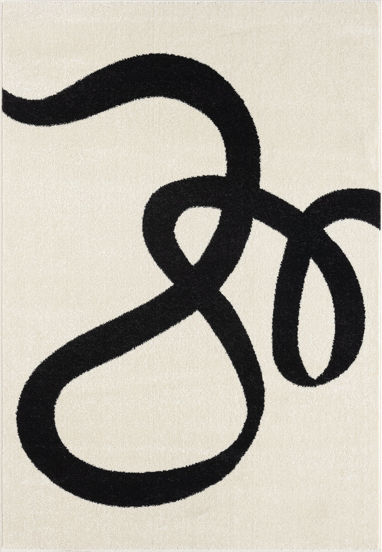 Abani Deco Collection Area Rug Mid Century Modern Bedroom Living Room Decor Floor Rug 8 x 10 Cream Black