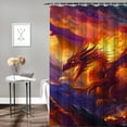 thumbnail image 2 of Orinice Dragon Bathroom Decor Set | Colorful Luxurious Graphic Print Polyester Fabric Shower Curtain with Hooks | Waterproof Washable Curtain for Bathroom Decoration | 100% Polyester Fiber, 2 of 7