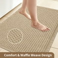 thumbnail image 6 of 2 Pcs Upgraded Waffle Bath Mat, Super Absorbent Non Slip Bath Mats for Bathroom Floor, Machine Washable Bathroom Rugs with Tassels, Rubber Backed Bathroom Mats, Ultra Soft, Khaki, 6 of 8