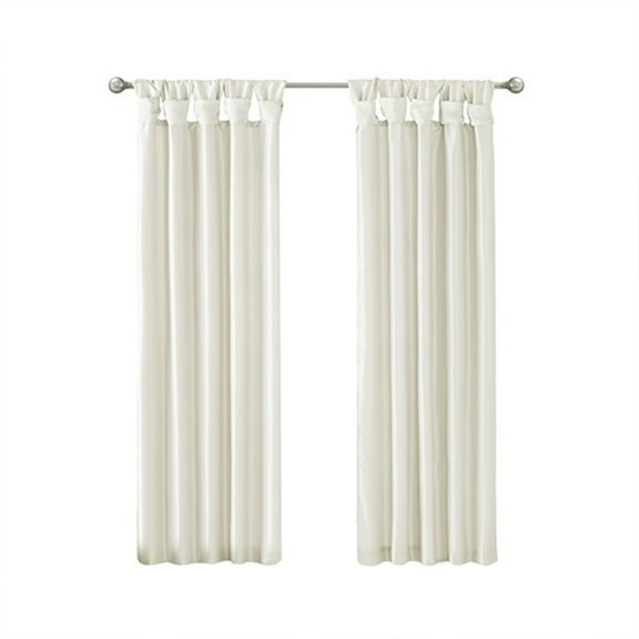 Gracie Mills Elroy Twist Tab Lined Faux Silk Window Curtain Panel - GRACE-113