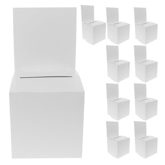 10pcs White Paper Raffle Ticket Boxes for Storage Use Funny and Convenient
