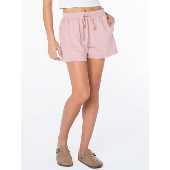 Celebrity Pink Women's and Women's Plus Lace Trim Tie Front Short, Sizes XS-4X