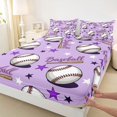 thumbnail image 4 of Erosebridal Girls Sport Baseball Full Size Sheets 4-Piece,Ball Gamer Bed Sheets for Kids Teens,Luxury Bedroom Decor, 4 of 5