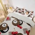 thumbnail image 3 of Castle Fairy Vintage Cheetah Print Billiard Twin Duvet Cover, Red Cherry Twin Bedding, Black Red Brown,Grey Reversible,2pcs,1 Duvet Cover and 1 Pillowcase, 3 of 6