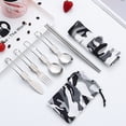 thumbnail image 3 of NIBOLOG 1 Set Camping Tableware Easy to Carry Stainless Steel Outdoor Picnic Portable Folding Cutlery with Storage Bag Daily Use, 3 of 8
