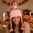 thumbnail image 6 of Voska Thanksgiving Turkey Plush Costume Hat for Men and Women Funny Holiday Party Novelty Headwear Soft Warm Fall Winter B One Size, 6 of 6