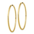 thumbnail image 2 of Primal Gold 14 Karat Yellow Gold Diamond-cut Square Tube Endless Hoop Earrings, 2 of 4