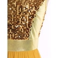 thumbnail image 3 of iiniim Women's Sequined Liturgical Worship Praise Dance Dresses Gradient Mesh Irregular Church Worship Tunic Gold L, 3 of 7