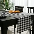 thumbnail image 4 of Black and White Checkered Cotton Linen Small Table Runner 13 x 60 inch Farmhouse Buffalo Plaid Non-slip Rectangular Dining Table Decor for Wedding Party Holiday Dinner, 4 of 8