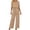 *2-Beige, variant on VBVC Women's 2 Piece V-Neck Drawstring Set,Ladies Sleeveless Top and Wide Leg Pants,Summer Dressy Outfit for Women,Gray,S-2XL