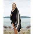 thumbnail image 2 of Black Beige Striped Beach Towels Oversized Super Absorbent, Modern Farmhouse Retro Lines Lightweight Bath Towel Quick Dry Sets For Bathroom/Pool/Rv Camping/Beach Play/Gym Room/Picnic 35"x70", 2 of 8