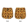 thumbnail image 5 of Lsque Chocolate Plaid Sunflower Printed Women's Running Shorts with Liner Pockets,Elastic Quick Dry Workout Athletic Gym Yoga Shorts,Womens High Waist Shorts-X-Large, 5 of 9