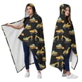 thumbnail image 2 of Wearable Blanket,Cartoon Construction Vehicles Trucks Black Pattern Hooded Wearable Sherpa Blanket for Adults & Teens,Winter Poncho Shawl Wrap Cape Thick Warm,50"x60", 2 of 5