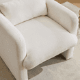 thumbnail image 2 of Pawverly Contemporary Accent Armchair, Soft Boucle Sherpa Upholstered Leisure Chair with Arms and Waist Pillow, Modern Single Sofa Chair for Living Room, Bedroom, Apartment or Office, Cozy White, 2 of 10
