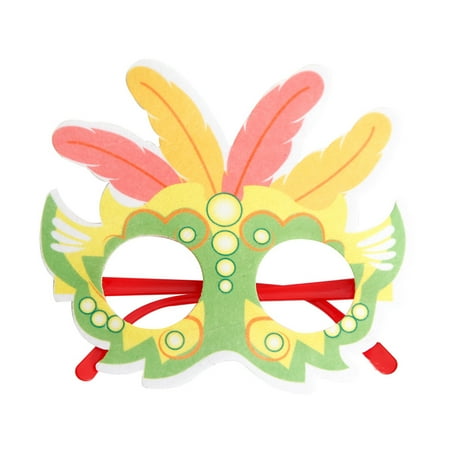 

iaksohdu Glasses Frame Eye-catching Attractive Stage Performance Felt Multicolor Feather Cosplay Glasses Carnival Accessories