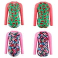 thumbnail image 3 of LYMAYTER Kids Toddler Girls One Piece Swimsuits Baby Long Sleeve Rash Guard Zipper Front Bathing Suit UPF 50+ Sun Protection Swimwear 4-12T, 3 of 11