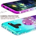 thumbnail image 5 of SOGA Cover Compatible for LG V50 Case, LG V50 ThinQ Case, Liquid Floating Quicksand Case with Diamond Metal Ring for Magnetic Car Mount - Purple on Teal, 5 of 5