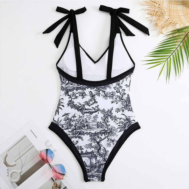 MYTENG Floral Hollow Out Bodysuit  Swimsuits One Piece With