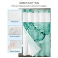 thumbnail image 2 of No Hook Cloth Fabric Shower Curtain with Snap in Liner, Turquoise Marble Waterproof Shower Curtains Set with See Through Top Window, Nature Marble Stone Ripple Modern Art Bath Curtains Shower 72"x96", 2 of 6