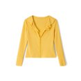 thumbnail image 2 of VISgogo Tops femeninos, blusa de un solo pecho de manga larga con cuello en V de color sólido para otoño de primavera, amarillo, S / M / L VISgogo  moda, 2 of 9