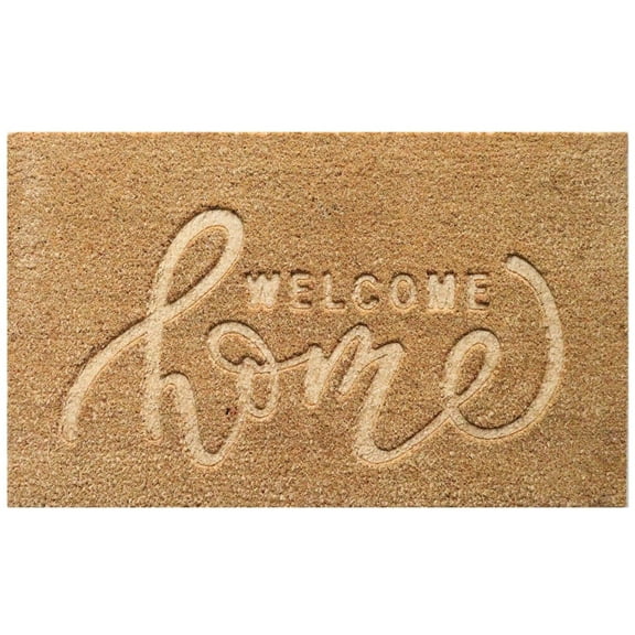 Gardenised Heavy Duty Coco Coir Doormat with Non Slip PVC Baking Embossed Welcome Design Coconut Fiber Floor Mat for Front Door Porch Patio Entryway Garage Mudroom & Outdoor Use 18x30", Welcome Home