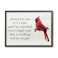 thumbnail image 2 of Stupell Industries When I See You Cardinal Phrase Animals & Insects Painting Gray Framed Art Print Wall Art, 2 of 5