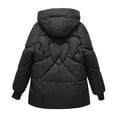 thumbnail image 5 of iOPQO Puffer Jacket Womens Parka Jacket Women Winter Clothing for Women Winter Jackets for Women Womens Puffer Jacket with Hood Warm Clothes for Women Zip Jacket Women Black L, 5 of 6