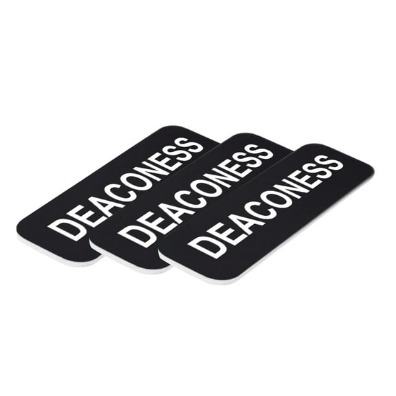 Deaconess 1 x 3" Name Tag, Black (3 Pack)