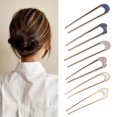 thumbnail image 2 of Grofry 2 Pcs Hair Fork French Twist Hairstyles U-shaped Hair Clip Durable Shell Hair Stick Versatile Hair Accessory, 2 of 8