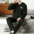 thumbnail image 7 of Yaltungu Winter Pajamas for Men 2 Piece Sets Long Sleeve Tops Pants Loose Fleece Warm Comfy Casual Sleepwear Outfits, 7 of 7