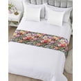 thumbnail image 5 of Xipuska Spring Flowers Bed Runners for Queen Size Bed, Decorative Bed Throws for Foot of Bed, Green Leaves Butterfly Country Pastoral Bed Runner Sofa Throw Bedding Scarf Slipcover for Bedroom, 5 of 6