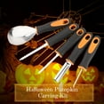 thumbnail image 3 of Graflsoa Premium 5-Piece Halloween Pumpkin Carving Set with Stainless Steel Tools for Creative DIY Designs, 3 of 6