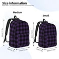 thumbnail image 2 of Honeii Purple Black Plaid Print Canvas Backpack for School & Outdoor,Laptop Excursion Backpack,Notebook School Bookbag For Men Women,for Work, Travel, and Everyday Use-Medium, 2 of 5