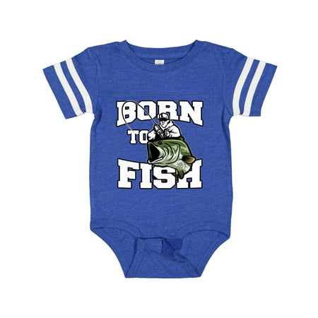 

Inktastic Born to Fish Gift Baby Boy or Baby Girl Bodysuit