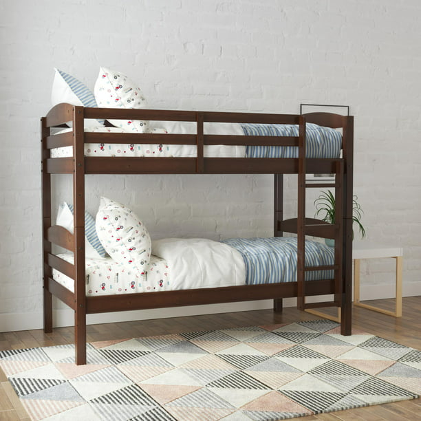 Better Homes Gardens Leighton Wood, Solid Wood Bunk Beds Twin Over Twin