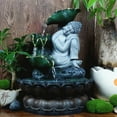 thumbnail image 4 of Fuente de cascada de de Buda, meditación Fengshui, decoración interior rejante, cascada pa , oficina, decoración del dormitorio Baoblaze Fuente de la mesa, 4 of 8