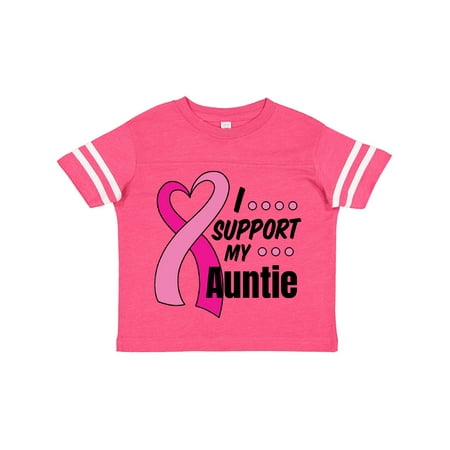 

Inktastic Breast Cancer Awareness I Support My Auntie with Pink Ribbon Gift Toddler Boy or Toddler Girl T-Shirt