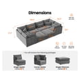 thumbnail image 6 of CHIC HOUSE Oversized Modular Sleeper Sofa, Extra Deep Cloud Sectional Couch with Ottoman Chaise, Fluffy Chenille 8 Seater Couch Bed for Living Room, Villa, Gray, 6 of 8