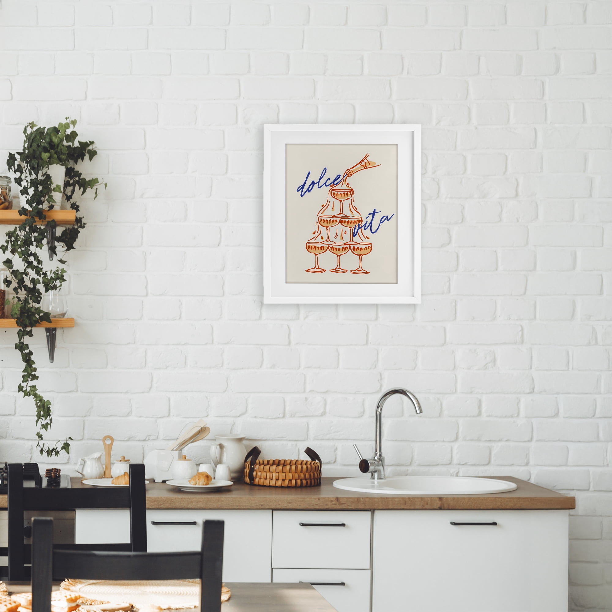 Stupell Industries Dolce Vita Champagne Tower White Framed Print Under Glass, design by The Prints Vibe