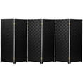 thumbnail image 2 of Red Lantern 4 ft. Short Woven Fiber Outdoor All Weather Folding Screen - 6 Panel - Black, 2 of 6