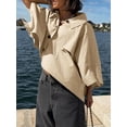 thumbnail image 6 of Womens Oversized Cropped Trench Coats Single Breasted 3/4 Sleeve Casual Button up Jackets, 6 of 8