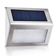 thumbnail image 1 of 1 paquete de 3 luces solares LED para exteriores, impermeables, de acero inoxidable, luces solares de seguridad alimentadas por energía solar, luces de pared inalámbricas para jardín, patio, escaleras, estacionamiento, patio, blanco cálido Kuyhfg Bienvenido a Kuyhfg, 1 of 4