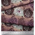 thumbnail image 2 of Soimoi Poly Georgette Fabric Text,Floral & Greek Key Block Print Fabric by the Yard 52 Inch Wide, 2 of 3