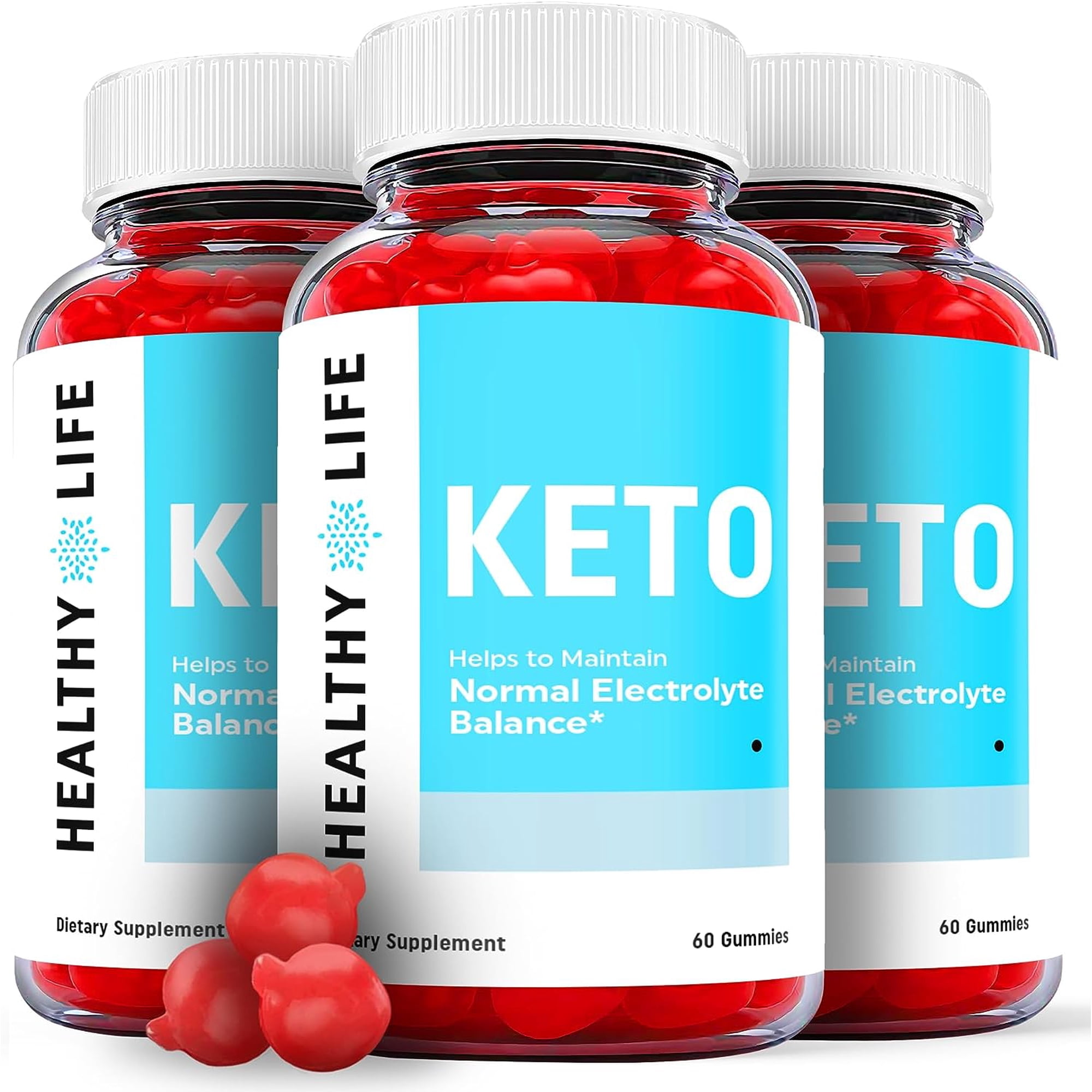 (3 Pack) Healthy Life Keto ACV Gummies - Apple Cider Vinegar Supplement for Weight Loss - Energy & Focus Boosting Dietary Supplements for Weight Management & Metabolism - Fat Burn - 180 Gummies
