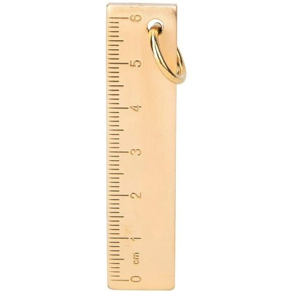 6cm Length Gold Brass Ruler Handy Straight Ruler Vintage Metal Copper 3mm Thickness Mini Brass Ruler Pendants for Gift