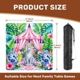 thumbnail image 2 of Mahjong Mat 31.5" x 31.5" Snow Leopard Ornate Pink Tent Tropical Leaves Non-Slip Noise Reduction American Mahjong Tiles Table Cover for Dominoes Poker Card Board Games Gift, 2 of 8