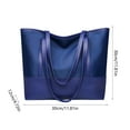 thumbnail image 2 of TACILIP Ladies Tote Large Capacity Shoulder Bag Oxfords Cloth Splicing Soft Leather Tote Large Bag Storage Bag, Mom Gifts, 2 of 6