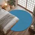 thumbnail image 3 of Wave Ride Round Rugs 4ft, Farmhouse Solid Blue Color Modern Art Non Slip Washable Rug Runner, Low Pile Indoor Floor Carpet Mat Bathroom Rugs for Living Room, Bedroom, Kids Room, 3 of 9